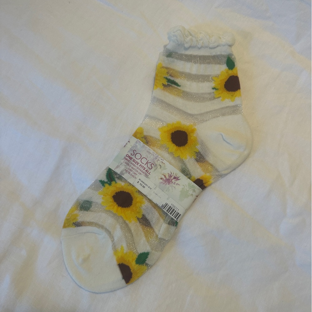 NWT sheer floral & striped socks